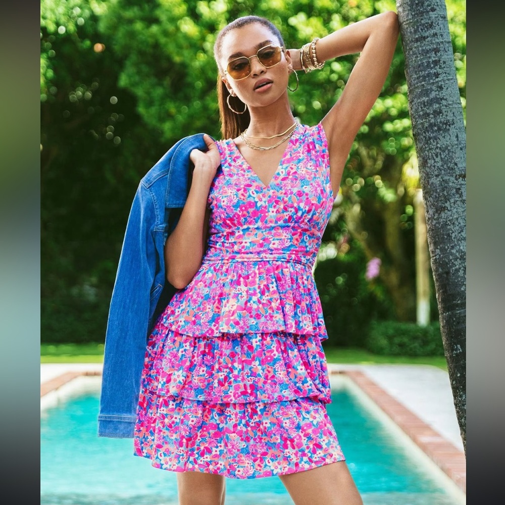 Lilly Pulitzer Faye V-Neck Ruffle Dress
